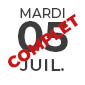 5 juillet - Mardi - complet